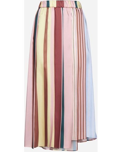 Weekend by Maxmara Fagus Striped Satin Skirt - Pink