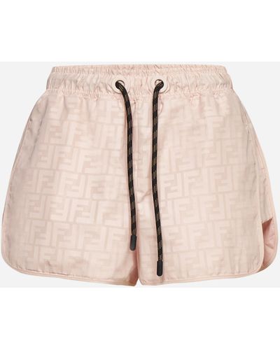Fendi Printed Shell Shorts - Pink