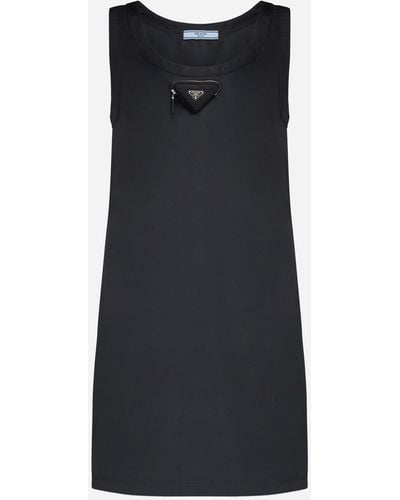 Prada Re-nylon Mini Dress - Black