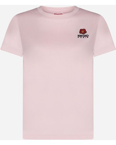 KENZO Boke And Logo Cotton T-shirt - Pink