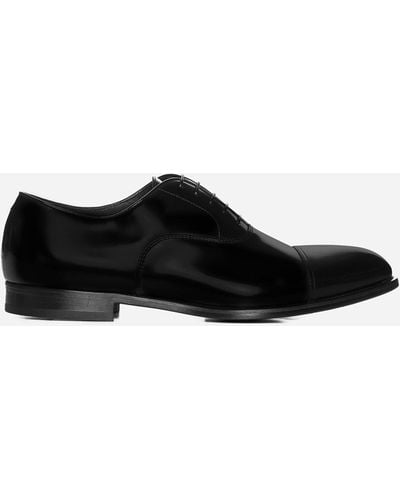 Doucal's Leather Oxford Shoes - Black