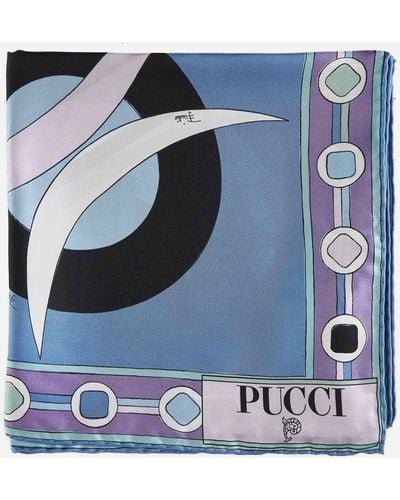 Emilio Pucci Very Vivara Print Silk Scarf - Blue