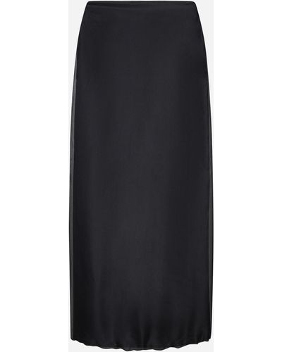 Blanca Vita Galtonia Silk Midi Skirt - Black