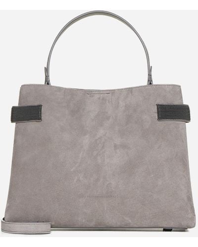Brunello Cucinelli Suede Large Handbag - Grey