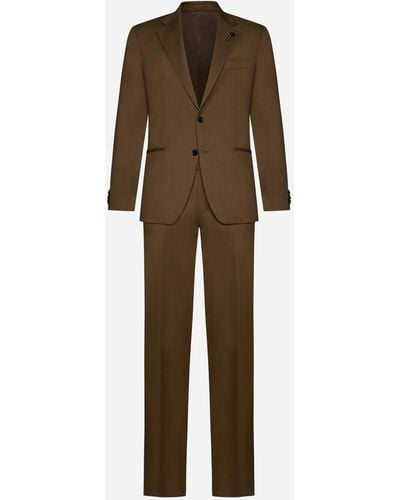 Lardini Single-breasted Linen Suit - Natural