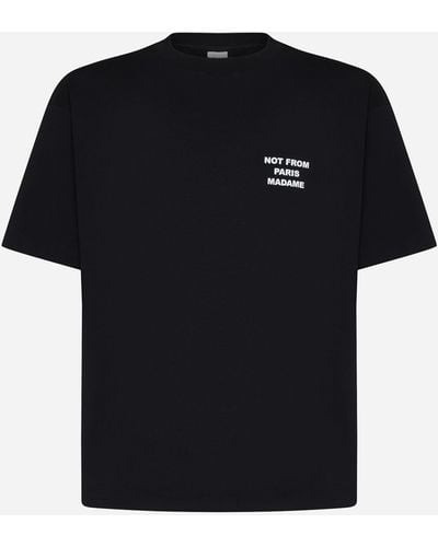 Drole de Monsieur Slogan Cotton T-shirt - Black