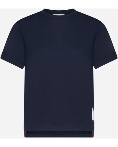 Thom Browne Relaxed-fit Cotton T-shirt - Blue