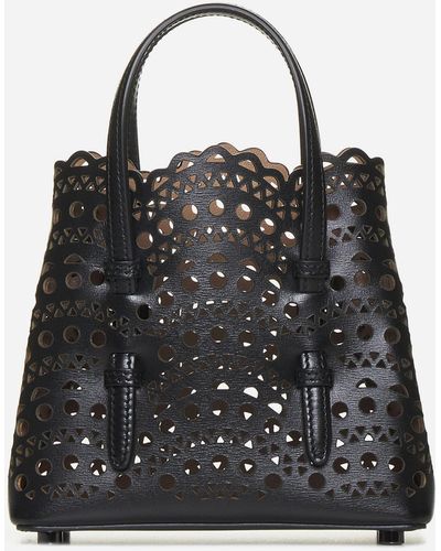 Alaïa Mina 16 Vienne Leather Bag - Black