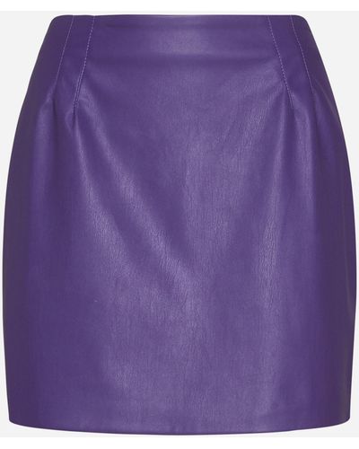 Blanca Vita Gloxinia Faux Leather Miniskirt - Purple