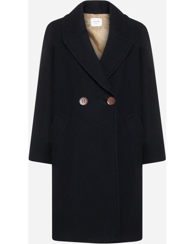 Alysi Wool Double-breasted Coat - Black