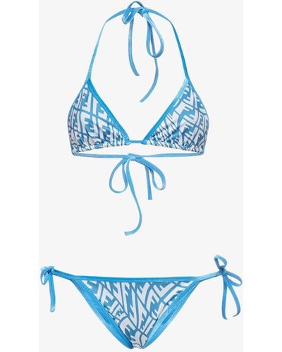 Fendi Ff Vertigo Logo Triangle Bikini - Blue