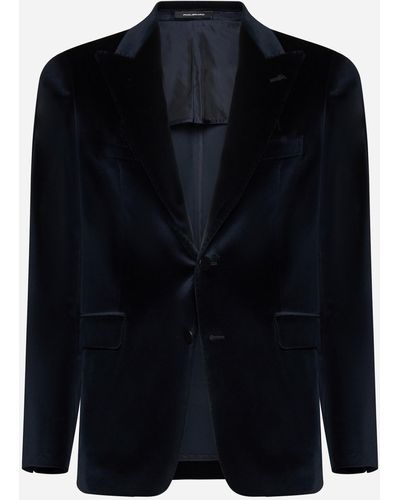 Tagliatore Single-breasted Velvet Blazer - Black