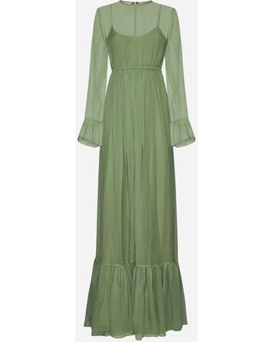Gucci Chiffon Silk Maxi Dress - Green