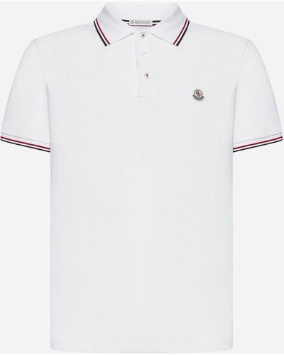 Moncler Cotton Short-sleeve Polo Shirt - White