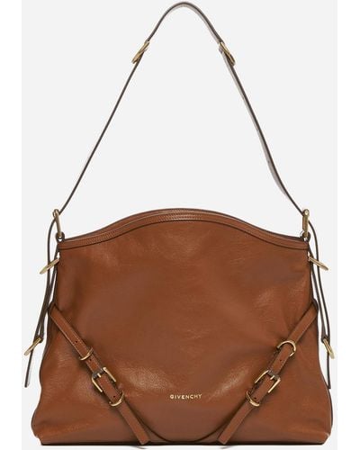 Givenchy Voyou Leather Medium Bag - Brown