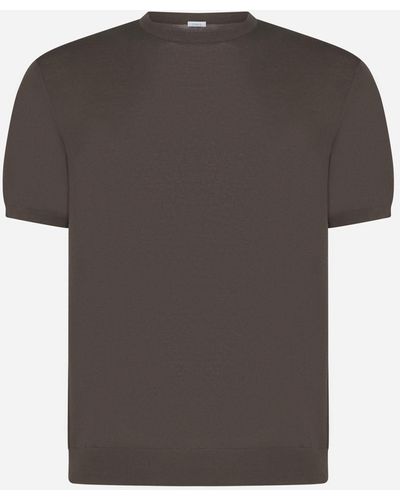 Malo Cotton Half-sleeved Jumper - Grey