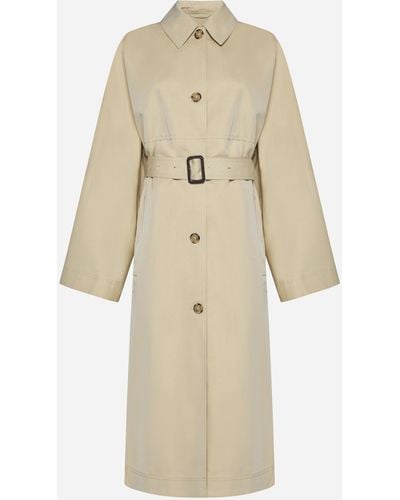 Totême Cotton And Silk Trench Coat - Natural