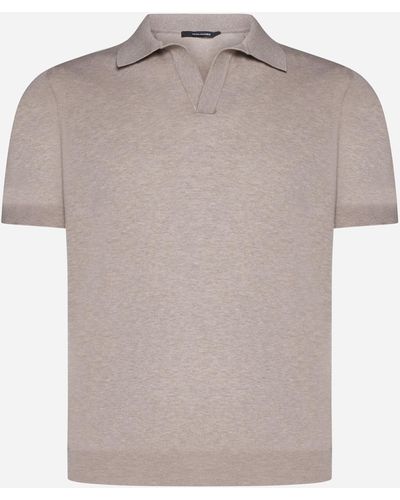 Tagliatore Cotton Polo Shirt - Gray