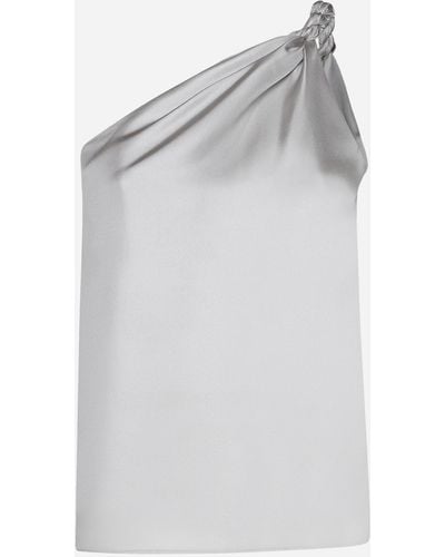 Loulou Studio Adiran One-shoulder Silk Top - Gray