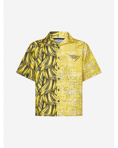 Prada Double Match Cotton Shirt - Yellow