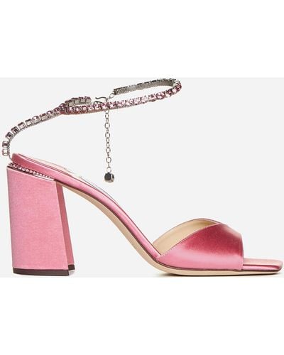 Jimmy Choo Saeda Satin And Crystals Sandals - Pink