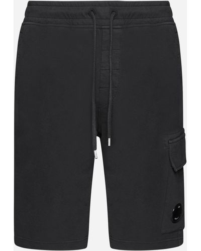 C.P. Company Cotton Cargo Sweat-shorts - Black