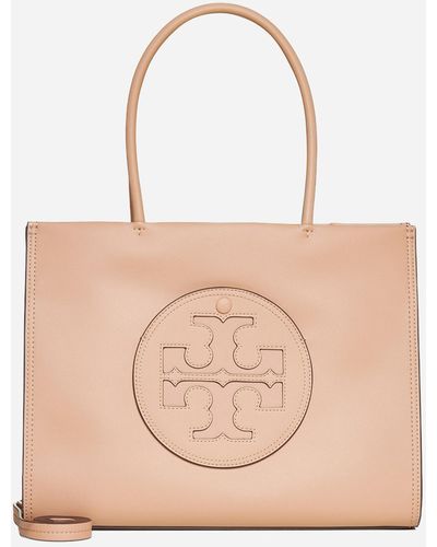 Tory Burch Ella Faux Leather Small Tote Bag - Natural