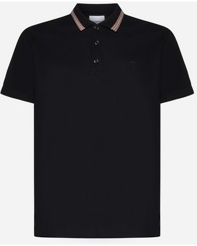 Burberry Pierson Cotton Polo Shirt - Black