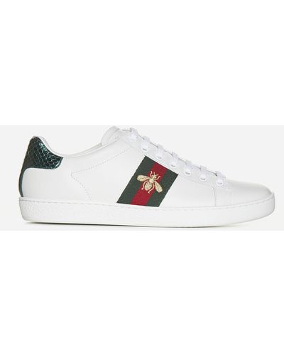 Gucci Ace Embroidered Leather Sneaker - White