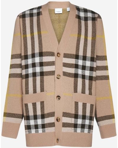 Burberry Wilmore Check Wool And Cashmere Cardigan - Multicolor