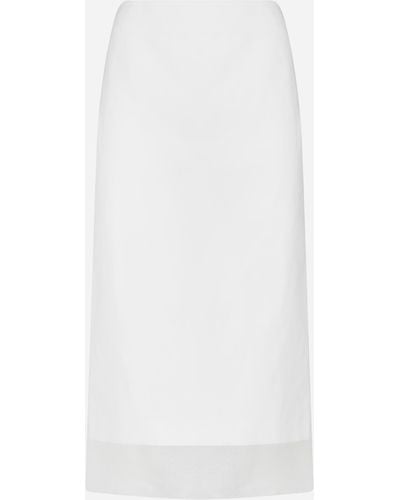 Sportmax Aceti Double Layer Midi Skirt - White