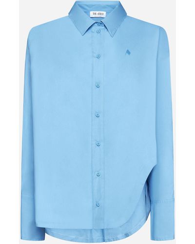 The Attico Camicia Diana in cotone con cut-out - Blu