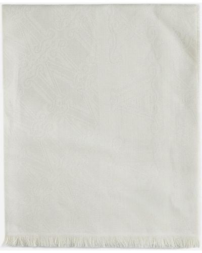 Max Mara Eleonor Wool, Silk And Linen Stole - White