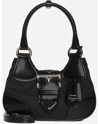 Prada Re-edition 2002 Re-nylon And Leather Bag - Black
