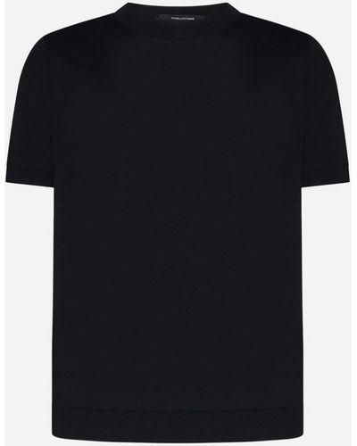 Tagliatore Knit Cotton T-shirt - Black