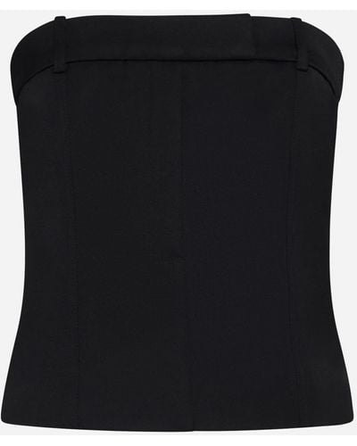 Rohe Wool-blend Tailored Corset Top - Black