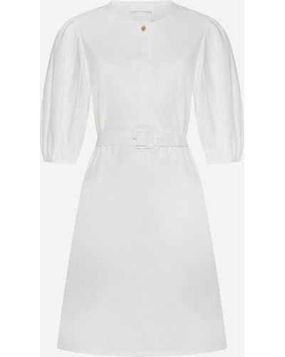 Chloé Belted Cotton Dress - White