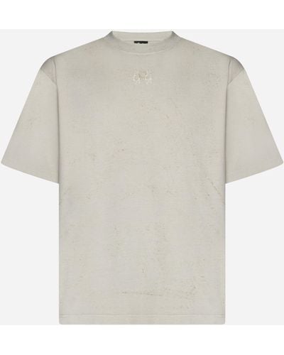 44 Label Group Back Holes Cotton T-shirt - White