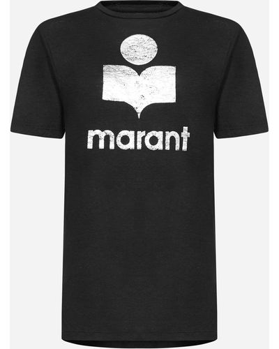 Isabel Marant Zewel Logo Linen T-shirt - Black