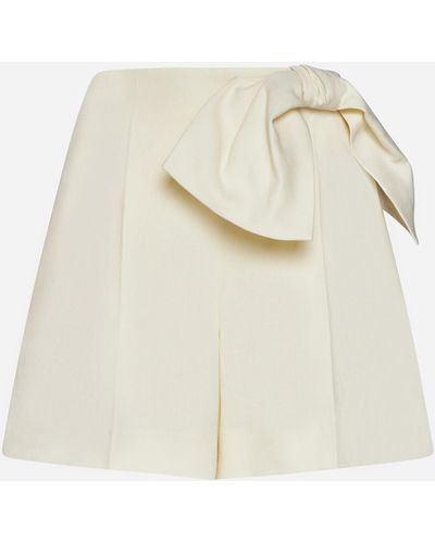 Chloé Bow Linen Shorts - White