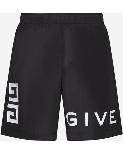 Givenchy Logo Printed Swim Shorts. - Black