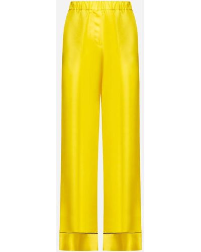 Blanca Vita Palma Silk Pants - Yellow