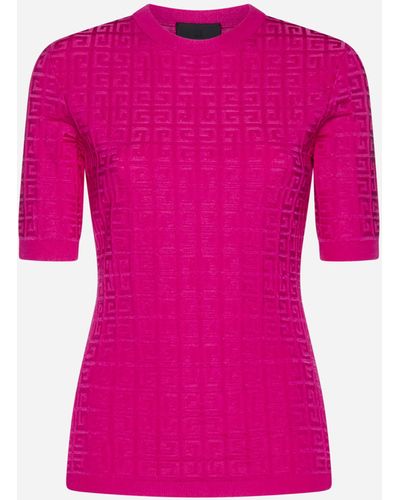 Givenchy Jacquard 4g Knit T-shirt - Pink