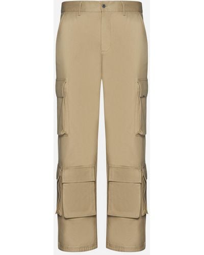 Represent Cotton Baggy Cargo Trousers - Natural