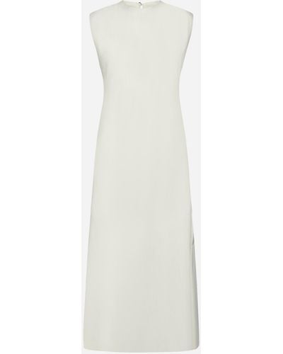 Studio Nicholson Sevan Viscose And Linen Midi Dress - White