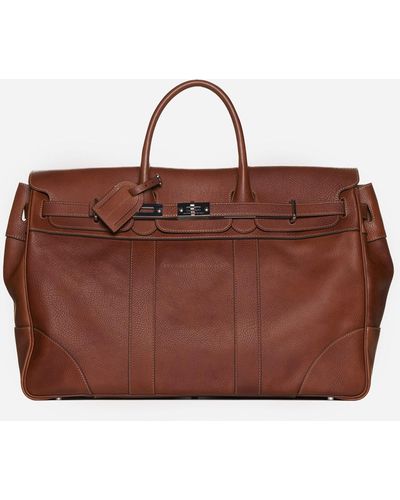 Brunello Cucinelli Leather Duffel Bag - Brown