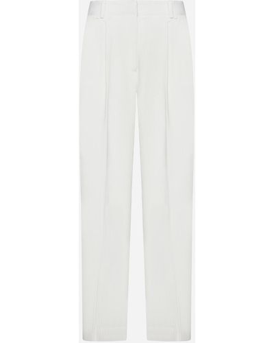 Totême Silk And Cotton Trousers - White