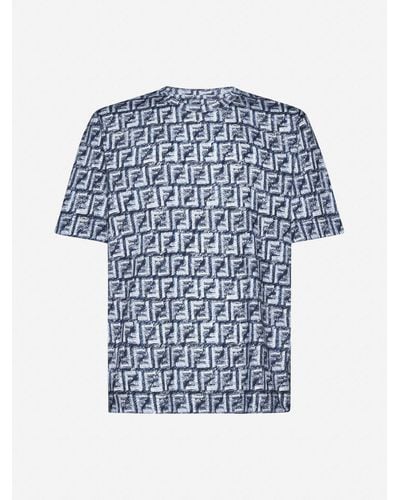 Fendi Blue Cotton T-Shirt main image 1