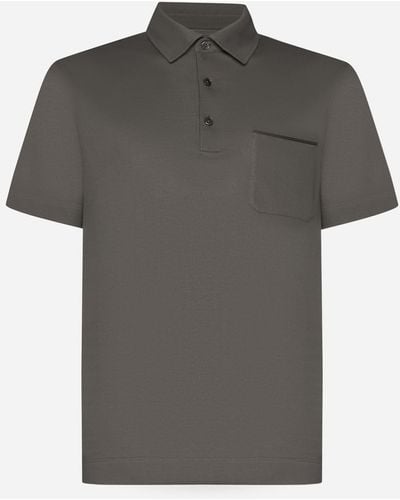 ZEGNA Cotton Polo Shirt - Grey