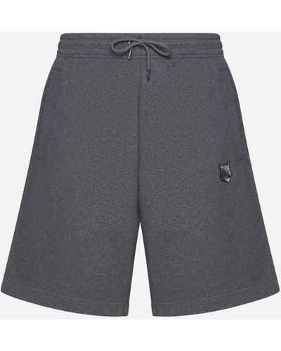Maison Kitsuné Fox Head Patch Cotton Shorts - Grey